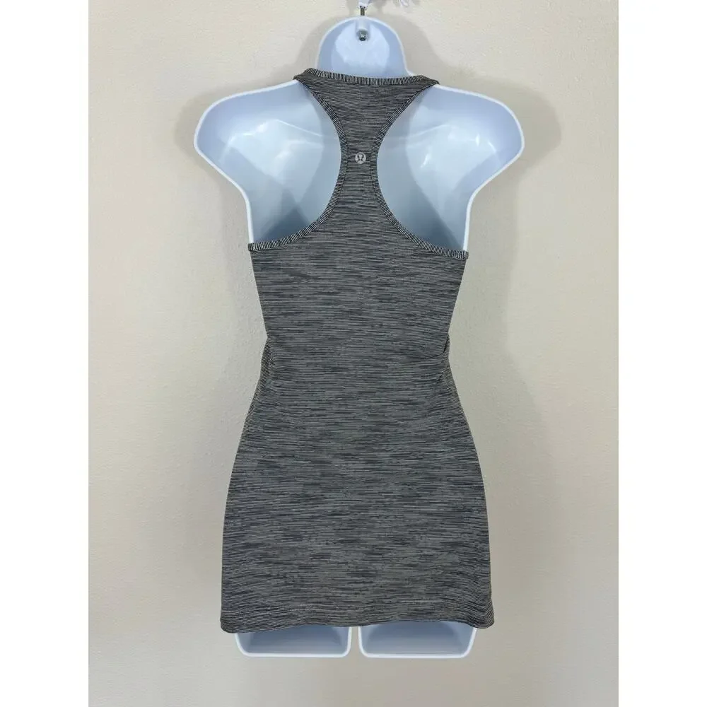Lululemon Racerback Tank Size 6 Gray Space Dye Athletic Yoga Top